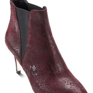 DKNY Womens Alani Snake Print Pointed Toe Booties